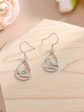 wholesale TOUPOP Bird Earrings 925 Sterling Silver Drop Dangle Earring Blue Zircon Inlay Jewelry Best Christmas Gifts For Women Xmas Gifts For Women -0-2