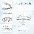 wholesale Sterling Silver Adjustable Infinity Heart Bangle for Women-0-7