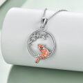 wholesale 925 Sterling Silver Round Red Panda Charm Necklace - Adorable Animal  for Her-0-1