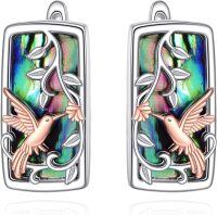 wholesale Sterling Silver Abalone Celtic Dragonfly Filigree Paw Print Hoop Earrings-Hummingbird