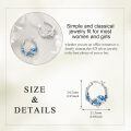 wholesale 925 Sterling Silver Dolphin Hoop Earrings Wholesale With Blue Enamel-0-4