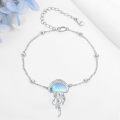 wholesale 925 Sterling Silver Jellyfish Bracelet with Moonstone and Blue CZ Accents Christmas Jewelry for Women-0-2
