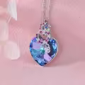 TOUPOP Sterling Silver Purple Crystal Crown Pendant Necklace-0-3