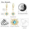 wholesale 925 Sterling Silver Gold-Plated Moonstone & Opal Starburst Leverback Drop Earrings-0-147