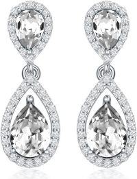 wholesale Sterling Silver Moissanite Birthstone Dangle Earrings for Women-04-April