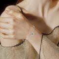 wholesale 925 Sterling Silver Heart Bracelet With Green Gemstone-0-3