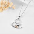 wholesale 925 Sterling Silver Koala and Baby Heart Pendant Necklace I Love You Forever Gifts for Women-0-2
