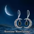 TOUPOP Sterling Silver Celtic Moon Earrings Vintage Crescent Witch Jewelry Gifts For Women-0-2