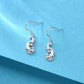 wholesale 925 Sterling Silver Blue Crystal Dolphin Drop Earrings for Women Girls Gift Boxed-0-2