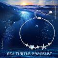 wholesale 925 Sterling Silver Starfish & Sea Turtle Charm Moonstone Anklet for Women Girls Beach  (Blue)-0-3