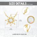 wholesale 14K Gold Opal Starburst Necklace Celtic Knot Pendant Irish s for Women-0-3