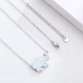 wholesale 925 Sterling Silver Opal Elephant Pendant Necklace Lucky Running Jewelry Birthday Gifts for Women-0-2