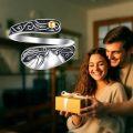 wholesale Sterling Silver & Gold Mountain Spoon Ring Vintage Nature-Inspired Adjustable Thumb Ring for Women-0-5