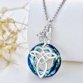 wholesale Sterling Silver Crystal Celtic Knot Heart Ashes Memorial Necklace for Women-0-58