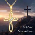 wholesale 14K Gold Infinity Love Heart Cross Diamond Pendant Necklace for Women-0-1