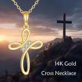 wholesale 14k Cross Pendant With Lab Diamond Accents-0-1