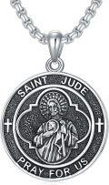 wholesale 925 Sterling Silver Saint Jude Pray for Us Pendant Necklace -0-0