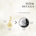 wholesale 925 Sterling Silver Gold Plated Sunflower Dangle Earrings with Cubic Zirconia Stones for Women-0-4