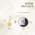 wholesale 925 Sterling Silver Gold Plated Sunflower Dangle Earrings with Cubic Zirconia Stones for Women-0-4