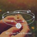 wholesale 925 Sterling Silver Daisy Flower Charm Anklet for Women Girls Beach  6-8 Adjustable Chain Length-0-2