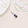 wholesale 925 Sterling Silver Opal Violin Bow Pendant Necklace for Women-0-14