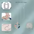 TOUPOP Sterling Silver Blue Crystal Rose Butterfly U Initial Necklace-0-2