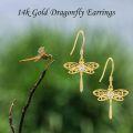 wholesale 14K Gold Dragonfly Dangle Earrings for Women Gifts-0-5