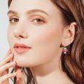 wholesale 925 Sterling Silver Mushroom Cat Dangle Drop Earrings for Women Girls -0-3