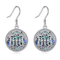 wholesale 925 Sterling Silver Larimar Tree of Life Dangle Earrings Birthstone s for Women Girls-Silver-5 Sisters Earrings
