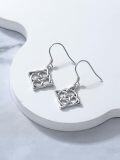 wholesale 925 Sterling Silver Celtic Knot Triangle Drop Earrings for Women Irish  Ideas-0-3