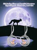 wholesale 925 Sterling Silver Moonstone Fox Dangle Earrings - Adorable Animal Jewelry for Women and Girls-0-4