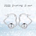 wholesale 925 Sterling Silver Golf Ball Hoop Earrings-0-5