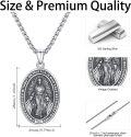 wholesale 925 Sterling Silver Oval Virgin Mary Pendant Necklace with Chain 45cm Length-0-4