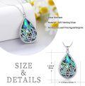 wholesale 925 Sterling Silver Teardrop Abalone Shell Lotus Flower Pendant Necklaces for Women's s-0-3