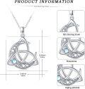 wholesale 925 Sterling Silver Celtic Moon Triquetra Pendant Necklaces for Women Irish Good Luck s 36 Chain-0-5