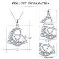 wholesale 925 Sterling Silver Celtic Trinity Knot Moonstone Pendant Necklace White Gold Plated-0-5