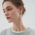 wholesale 925 Sterling Silver Bat Hoop Earrings With Iridescent Wings-0-2