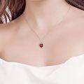 wholesale 925 Sterling Silver & AAAAA CZ Heart Pendant Necklace with 12 Birthstones - Adjustable 18-22 Chain-0-2