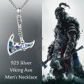 wholesale 925 Sterling Silver Viking Axe Pendant Necklaces for Men Norse s-0-5