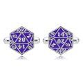 wholesale 925 Sterling Silver Purple D20 Dice Cufflinks for Men Women s-0-0