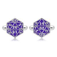 wholesale 925 Sterling Silver Purple D20 Dice Cufflinks for Men Women s-D20 Dice