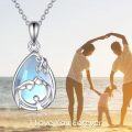 wholesale 925 Sterling Silver Teardrop Shape Opalite Stone Pendant Necklaces for Women Mothers Day Gifts-0-5