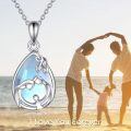 wholesale 925 Sterling Silver Teardrop Shape Opalite Stone Pendant Necklaces for Women Mothers Day Gifts-0-5