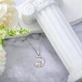 wholesale 925 Sterling Silver Lab-Grown Cubic Zirconia Unicorn on the Moon Charm Pendant Necklace-0-2