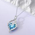 wholesale 925 Sterling Silver Heart Pendant Necklace Wholesale With Purple Gemstone-0-3