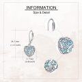 wholesale 925 Sterling Silver Blue Turquoise Filigree Heart Drop Earrings-0-2