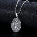wholesale 925 Sterling Silver Virgin Mary Pendant with Cross & Halo Necklace for Men Women Catholic  36 Chain-0-1