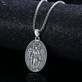 wholesale 925 Sterling Silver Virgin Mary Pendant with Cross & Halo Necklace for Men Women Catholic  36 Chain-0-1