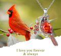 wholesale 925 Sterling Silver Red Cardinal Pendant Necklace for Women s-0-4