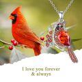 wholesale 925 Sterling Silver Red Cardinal Pendant Necklace for Women s-0-4